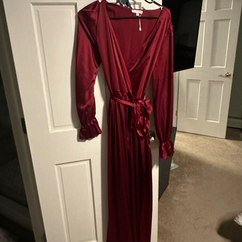 Baltic born long sleeve red silk